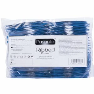 Pasante Ribbed Passion Condooms met ribbels, 144 stuks, nominale breedte 52 mm