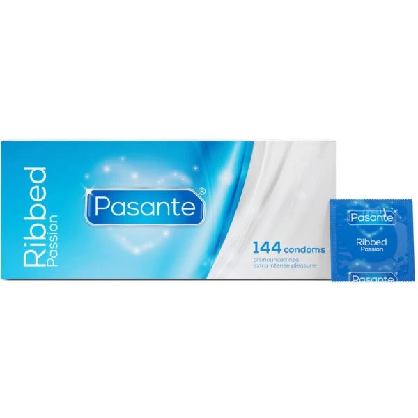 Pasante Gerippte Passion-Kondome 144 Stück, Nennweite 52 mm