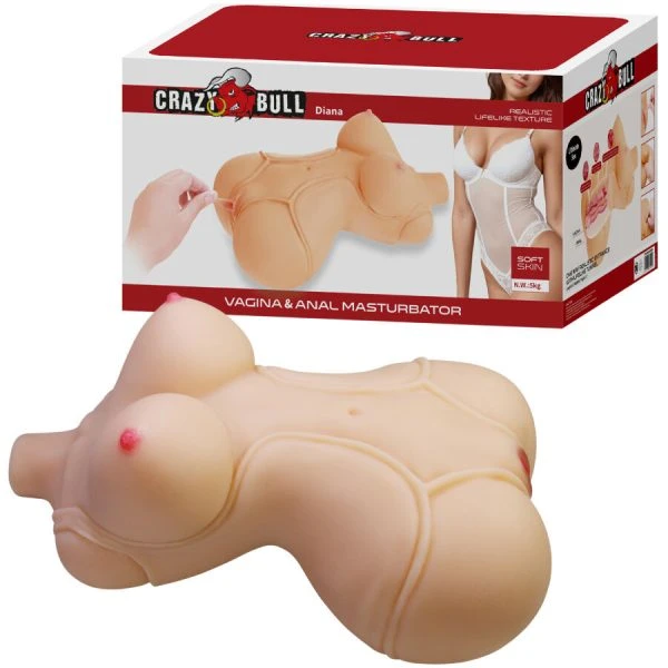 Crazy Bull Diana Realistische Masturbator Torso met Vagina en Anus 5 kg