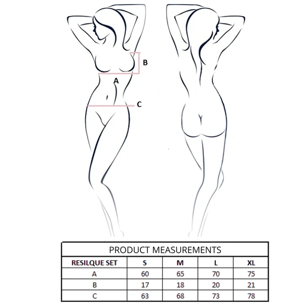 Passion Woman Sets Resilque BH-String-Set wit L/XL