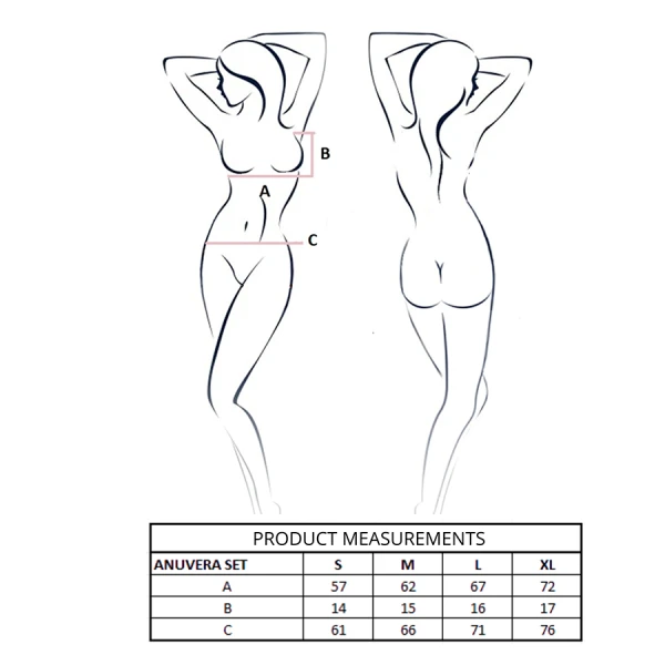 Passion Woman Sets BH-String-Set Anuvera met Kant Zwart L/XL