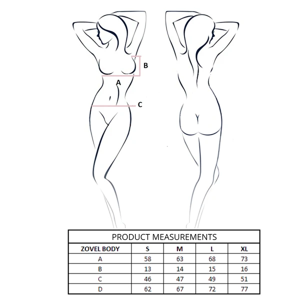 Passion Zovel Body Catsuit met Beugel-Cups Zwart S/M Passion Zovel Body Catsuit met Beugel-Cups Zwart S/M