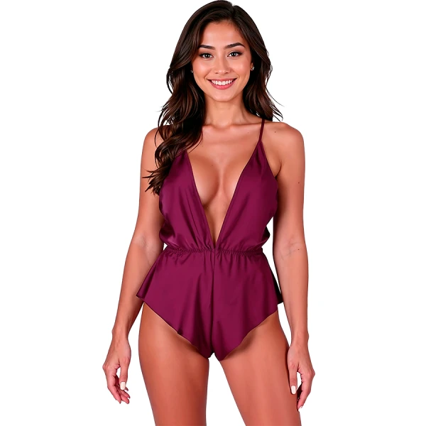 Passion Woman Teddies Satin-Body Sensie Pruim S/M