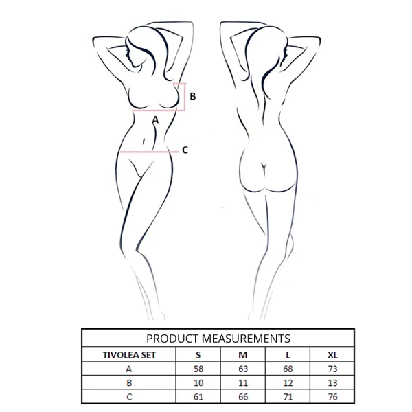 Passion Woman Sets Tivolea BH-set met string Zwart L/XL Passion Woman Sets Tivolea BH-set met string Zwart L/XL