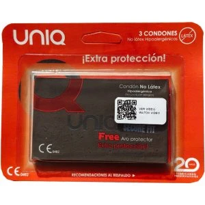 Uniq SecureFit Latexvrije Condooms 3-pack, ultradun