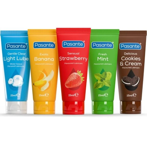 Pasante glijmiddelset met smaak 5 tubes