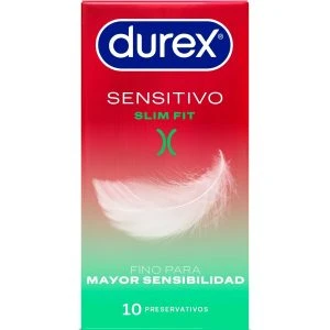 Durex Sensitive Soft Slim Fit Kondome, 10 Stück, Nennbreite 52,5 mm