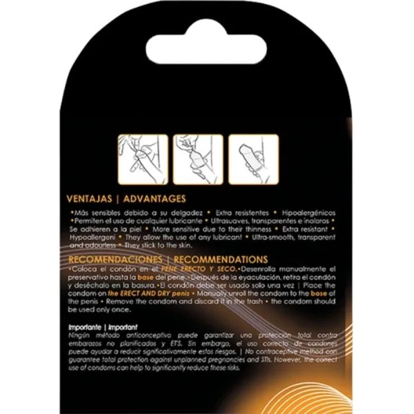 Uniq Classic Latexvrije Condooms 3 Stuks, ultradun 0,008 mm