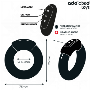 Addicted Toys Cockring met vibratie, warmte-effect en afstandsbediening Addicted Toys Cockring met vibratie, warmte-effect en afstandsbediening - Afbeelding 6