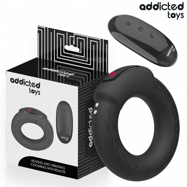 Addicted Toys Cockring met vibratie, warmte-effect en afstandsbediening
