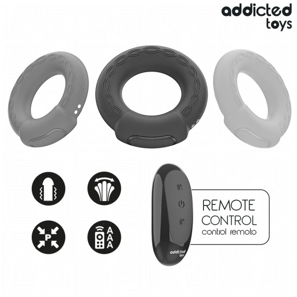 Addicted Toys Cockring met vibratie, warmte-effect en afstandsbediening