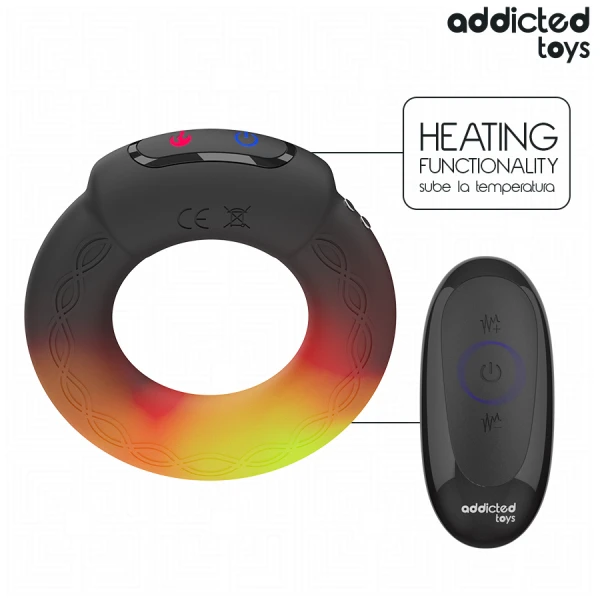 Addicted Toys Cockring met vibratie, warmte-effect en afstandsbediening
