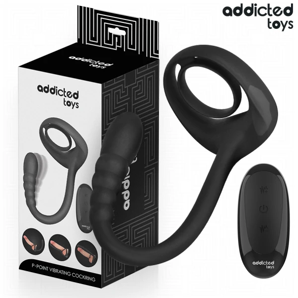 Addicted Toys P-punt-cockring met afstandsbediening, vibrerend