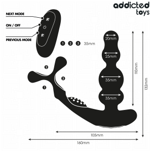 Addicted Toys Roterende Prostaatmassager met Afstandsbediening, Siliconen Addicted Toys Roterende Prostaatmassager met Afstandsbediening, Siliconen - Afbeelding 7