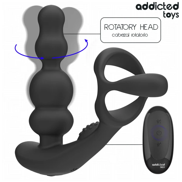 Addicted Toys Roterende Prostaatmassager met Afstandsbediening, Siliconen Addicted Toys Roterende Prostaatmassager met Afstandsbediening, Siliconen