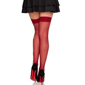 LEG Avenue Hosiery transparante panty met rozenborduurwerk bordeaux LEG Avenue Hosiery transparante panty met rozenborduurwerk bordeaux - Afbeelding 3