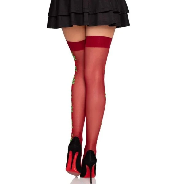 LEG Avenue Hosiery transparante panty met rozenborduurwerk bordeaux LEG Avenue Hosiery transparante panty met rozenborduurwerk bordeaux