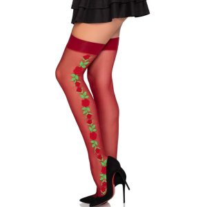 LEG Avenue Hosiery transparante panty met rozenborduurwerk bordeaux LEG Avenue Hosiery transparante panty met rozenborduurwerk bordeaux - Afbeelding 2