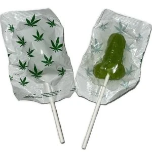 Diablo Goloso Penis-Lolly met Cannabis-Aroma, groen