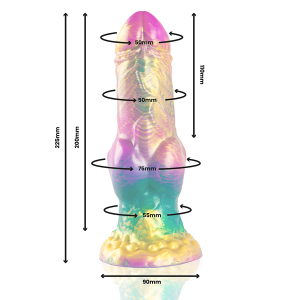 Epic Siliconen Dildo Iris met regenboogkleurige teelballen, 225 mm Epic Siliconen Dildo Iris met regenboogkleurige teelballen, 225 mm - Afbeelding 3