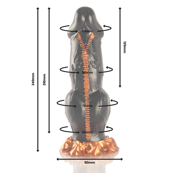 Epic Deimos Siliconen Dildo met Zuignap, 24 cm, mythologische kracht