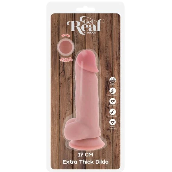 GET Real Deluxe Realistische Dildo met Ballen Extra Dik 17 cm