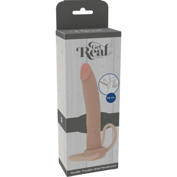 GET Real ToyJoy Double Trouble Anaaldildo van siliconen 16 cm
