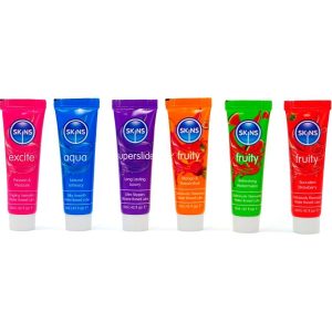 Skins Vital & Fruity Glijmiddel-Set met 6 tubes van 12 ml Skins Vital & Fruity Glijmiddel-Set met 6 tubes van 12 ml - Afbeelding 2