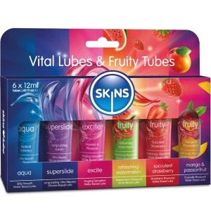 Skins Vital & Fruity Gleitmittel-Set mit 6 Tuben à 12 ml