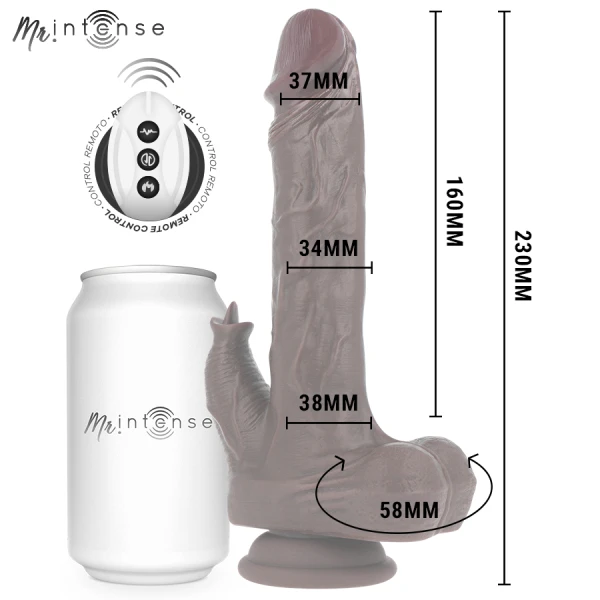 MR. Intense High Tech Morgan – Realistische vibrator-dildo met op-en-neerfunctie, 23 cm
