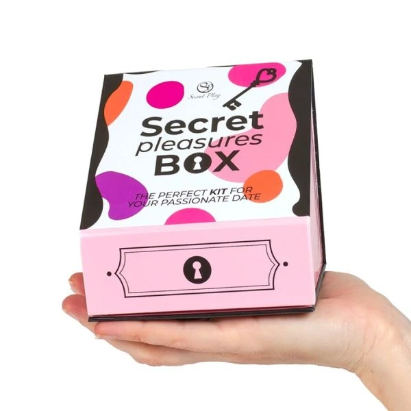 Secretplay 100% Games Vergnügungsbox für Paare mit Würfeln, Vibrator und Feder