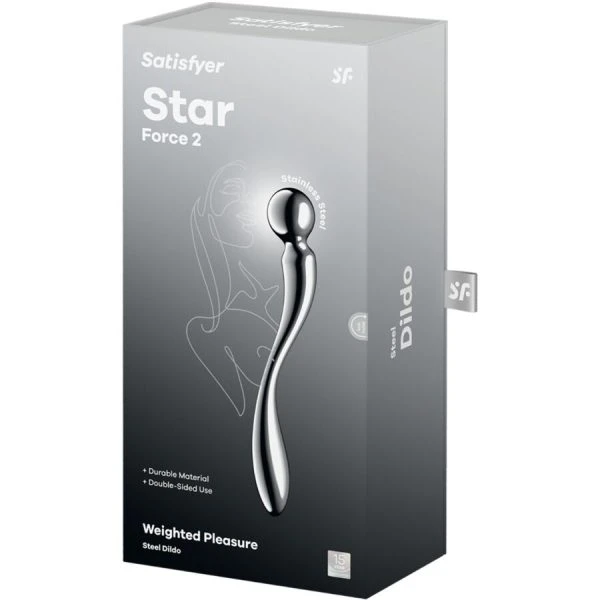 Satisfyer Dildo Star Force 2 Dubbele Dildo van Roestvrij Staal Satisfyer Dildo Star Force 2 Dubbele Dildo van Roestvrij Staal