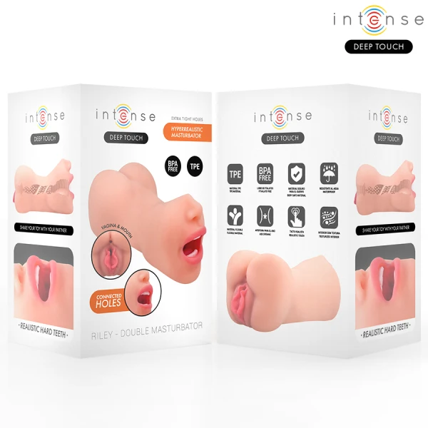 Intense Riley Doppelmusturbator Mund und Vagina hyperrealistisch