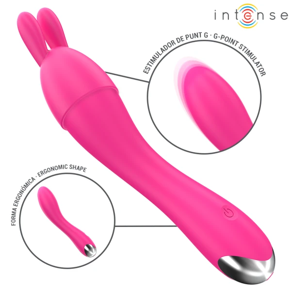 Intense High Tech Cher Vibrator met 20 modi en 4 opzetstukken Intense High Tech Cher Vibrator met 20 modi en 4 opzetstukken