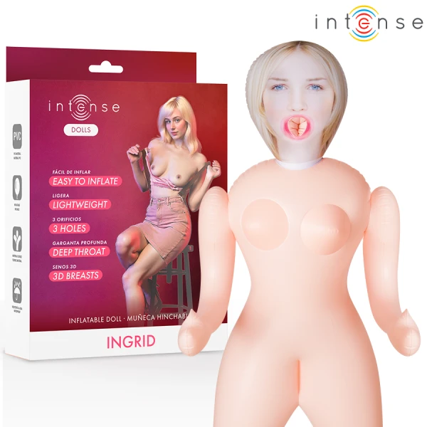 Intense Bodies & Masturbators opblaasbare pop Ingrid met 3 openingen
