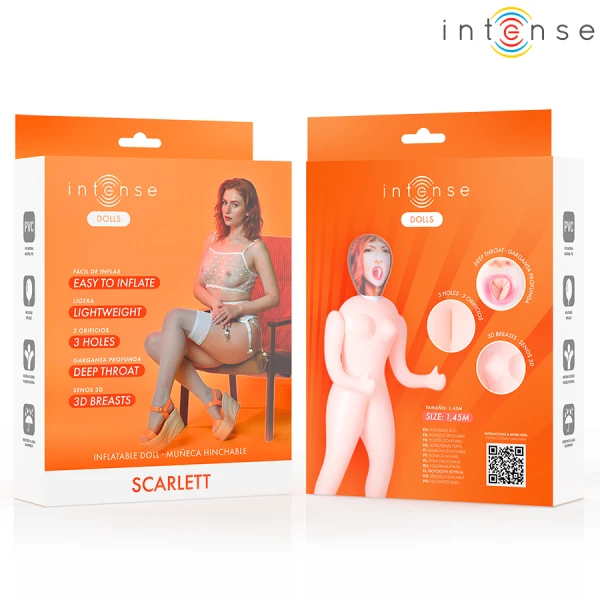 Intense Bodies & Masturbators Opblaaspop Scarlett met drie openingen Intense Bodies & Masturbators Opblaaspop Scarlett met drie openingen