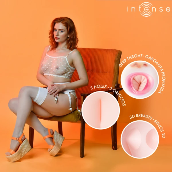 Intense Bodies & Masturbators Opblaaspop Scarlett met drie openingen Intense Bodies & Masturbators Opblaaspop Scarlett met drie openingen