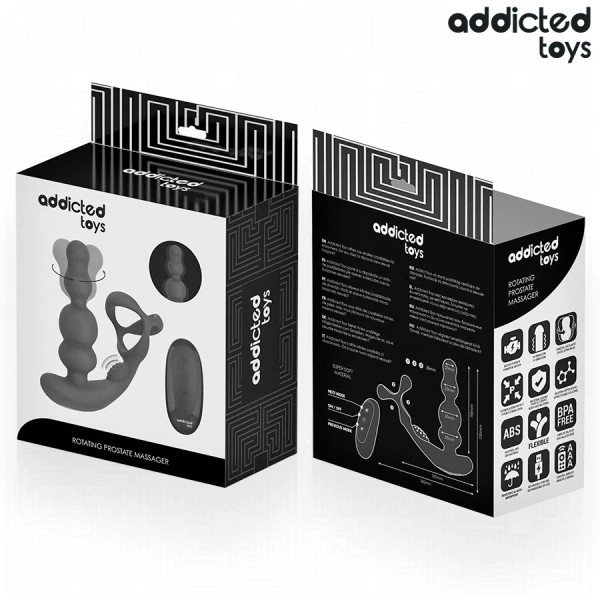 Addicted Toys Roterende Prostaatmassager met Afstandsbediening, Siliconen Addicted Toys Roterende Prostaatmassager met Afstandsbediening, Siliconen