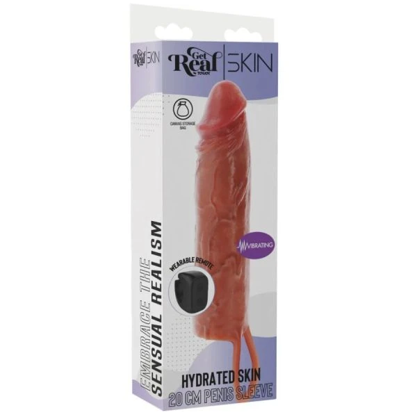 GET Real Siliconen Vibrerende Penishuls Hydrated Skin Karamel 20 cm