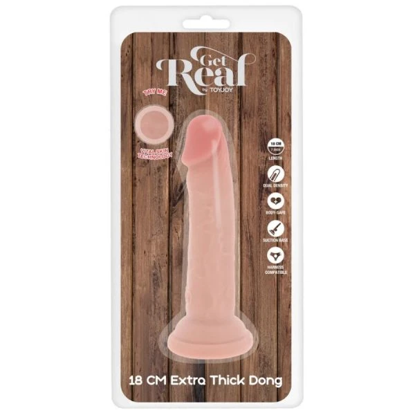 GET Real Deluxe TPE-Dildo mit doppelter Dichte, 18 cm