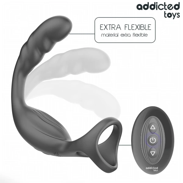 Addicted Toys Dubbele prostaatring met afstandsbediening, siliconen Addicted Toys Dubbele prostaatring met afstandsbediening, siliconen