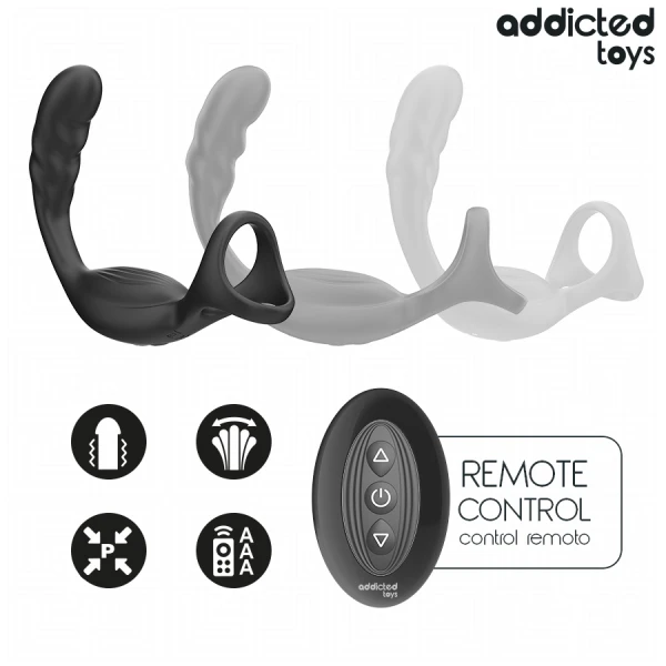 Addicted Toys Dubbele prostaatring met afstandsbediening, siliconen Addicted Toys Dubbele prostaatring met afstandsbediening, siliconen