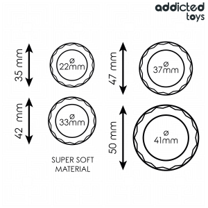 Addicted Toys Penisring-Set van siliconen, 4 maten Addicted Toys Penisring-Set van siliconen, 4 maten - Afbeelding 5