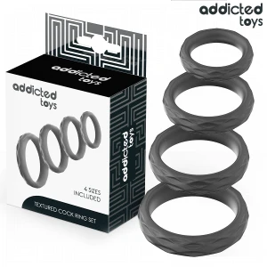Addicted Toys Penisring-Set aus Silikon, 4 Größen