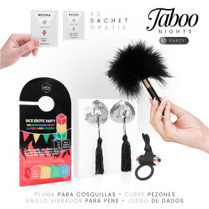 Taboo Nights Party Dreamkit: Erotiek-set met spel, cockring en glijmiddel Taboo Nights Party Dreamkit: Erotiek-set met spel, cockring en glijmiddel - Afbeelding 1