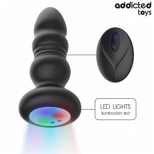 Addicted Toys Anale Vibrator met Stootfunctie en LED, 11,9 cm