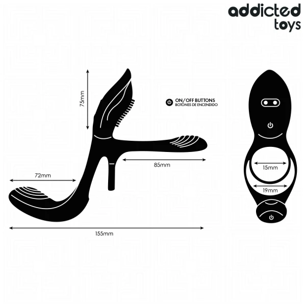Addicted Toys Doppelter Penisring mit Klitorisstimulator, 10 Vibrationsmodi Addicted Toys Doppelter Penisring mit Klitorisstimulator, 10 Vibrationsmodi