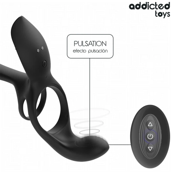 Addicted Toys Doppelter Penisring mit Klitorisstimulator, 10 Vibrationsmodi Addicted Toys Doppelter Penisring mit Klitorisstimulator, 10 Vibrationsmodi