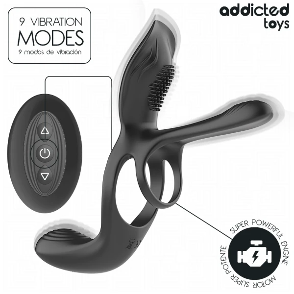 Addicted Toys Doppelter Penisring mit Klitorisstimulator, 10 Vibrationsmodi Addicted Toys Doppelter Penisring mit Klitorisstimulator, 10 Vibrationsmodi