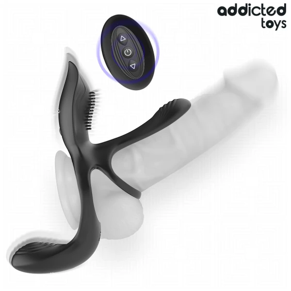 Addicted Toys Doppelter Penisring mit Klitorisstimulator, 10 Vibrationsmodi Addicted Toys Doppelter Penisring mit Klitorisstimulator, 10 Vibrationsmodi
